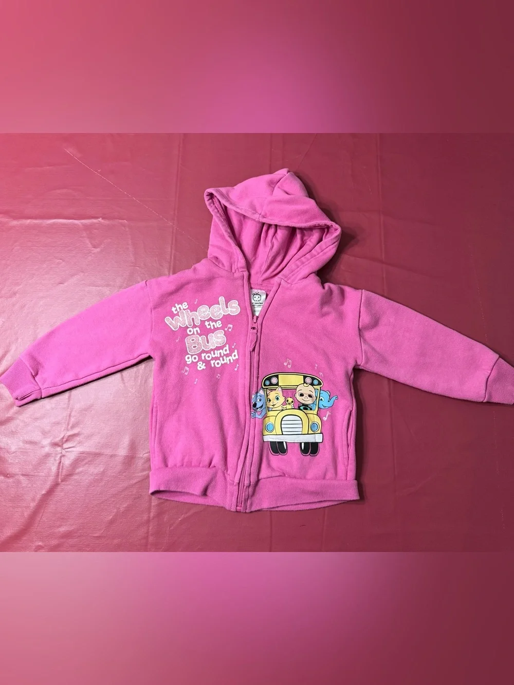 Cocomelon Girls 3T Pink Zip-Up Hoodie – Musical, Plays Songs